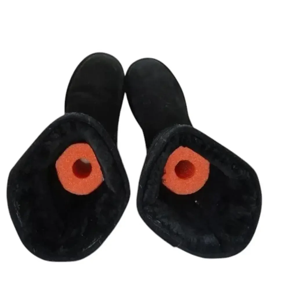 Bearpaw Shoes Women 9 Boot Winter Tall Emma Leather Sheepskin Warm Comfort Black - Picture 10 of 16